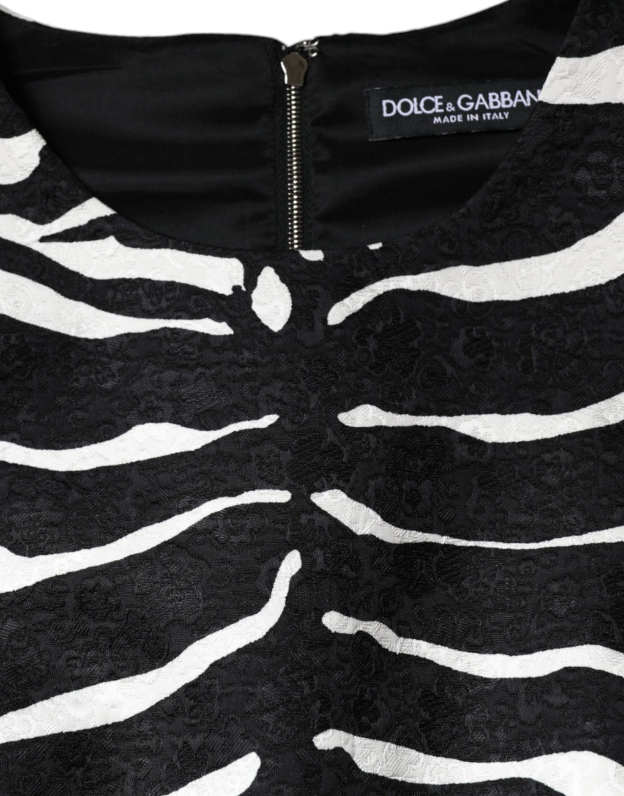 Dolce &amp; Gabbana Black White Zebra A-line Sheath Mini Dress