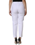 Dolce & Gabbana White Cotton Stretch Tapered Pants