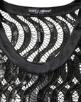 Dolce & Gabbana Black Sequin Sleeveless Tank Blouse Top