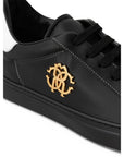 Roberto Cavalli Black Leather Sneaker
