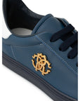Roberto Cavalli Blue Leather Sneaker