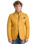 Roberto Pepe Luxury Yellow Wool Men Jacket