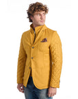 Roberto Pepe Luxury Yellow Wool Men Jacket