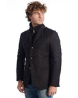Roberto Pepe Luxury Black Wool Men Jacket