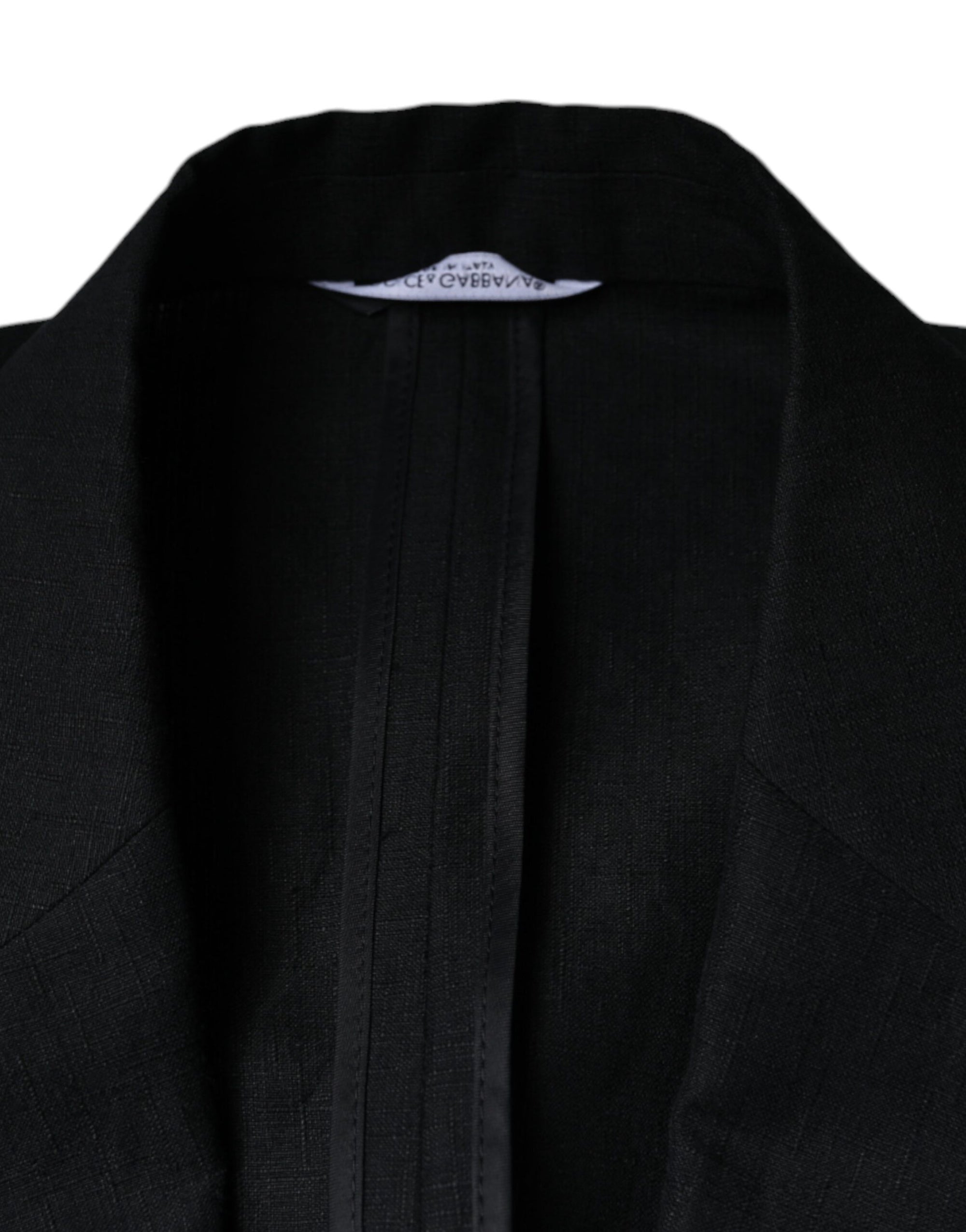 Dolce &amp; Gabbana Black Linen Double Breasted Dress Blazer