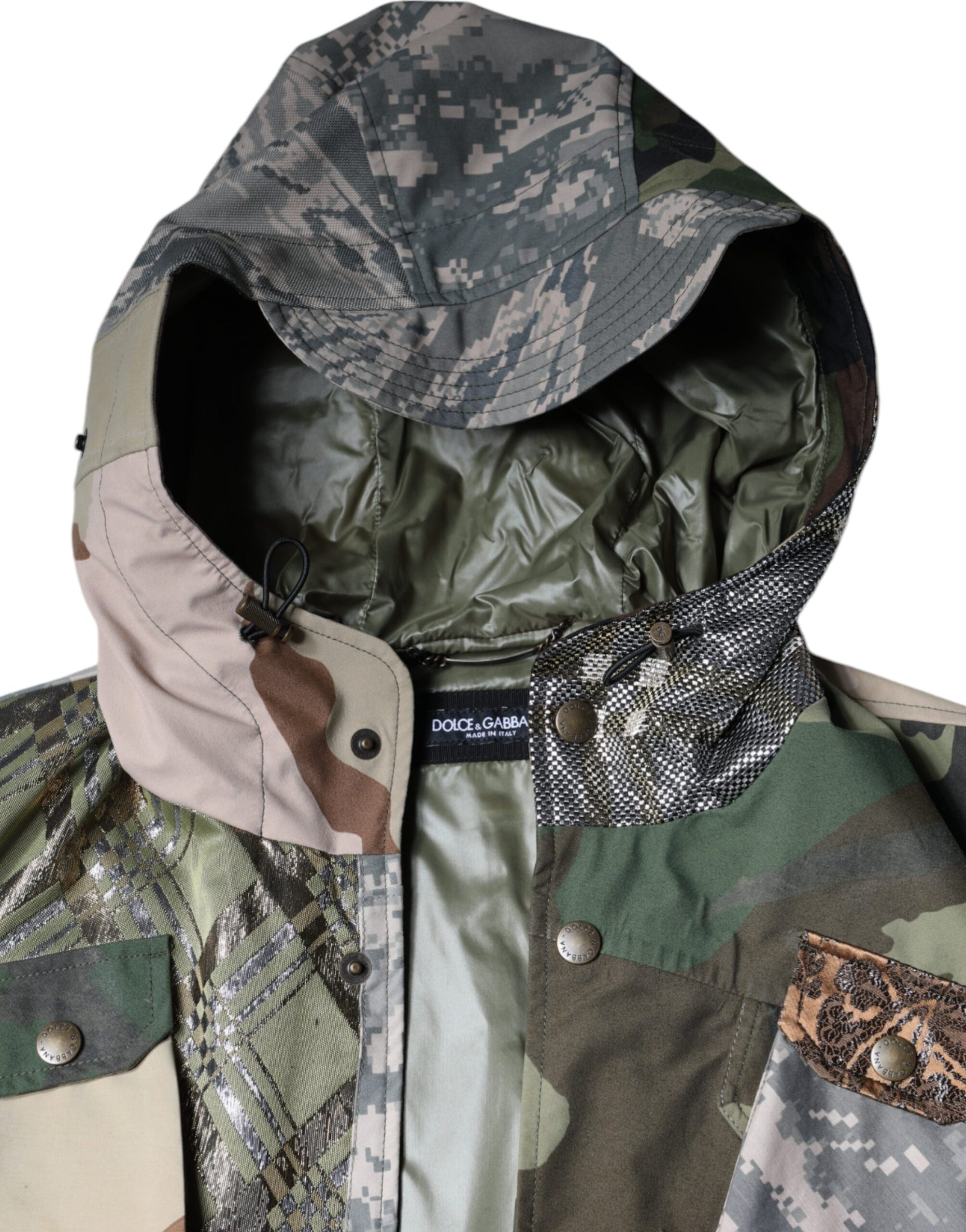 Dolce &amp; Gabbana Multicolor Patchwork Hooded Vest Jacket