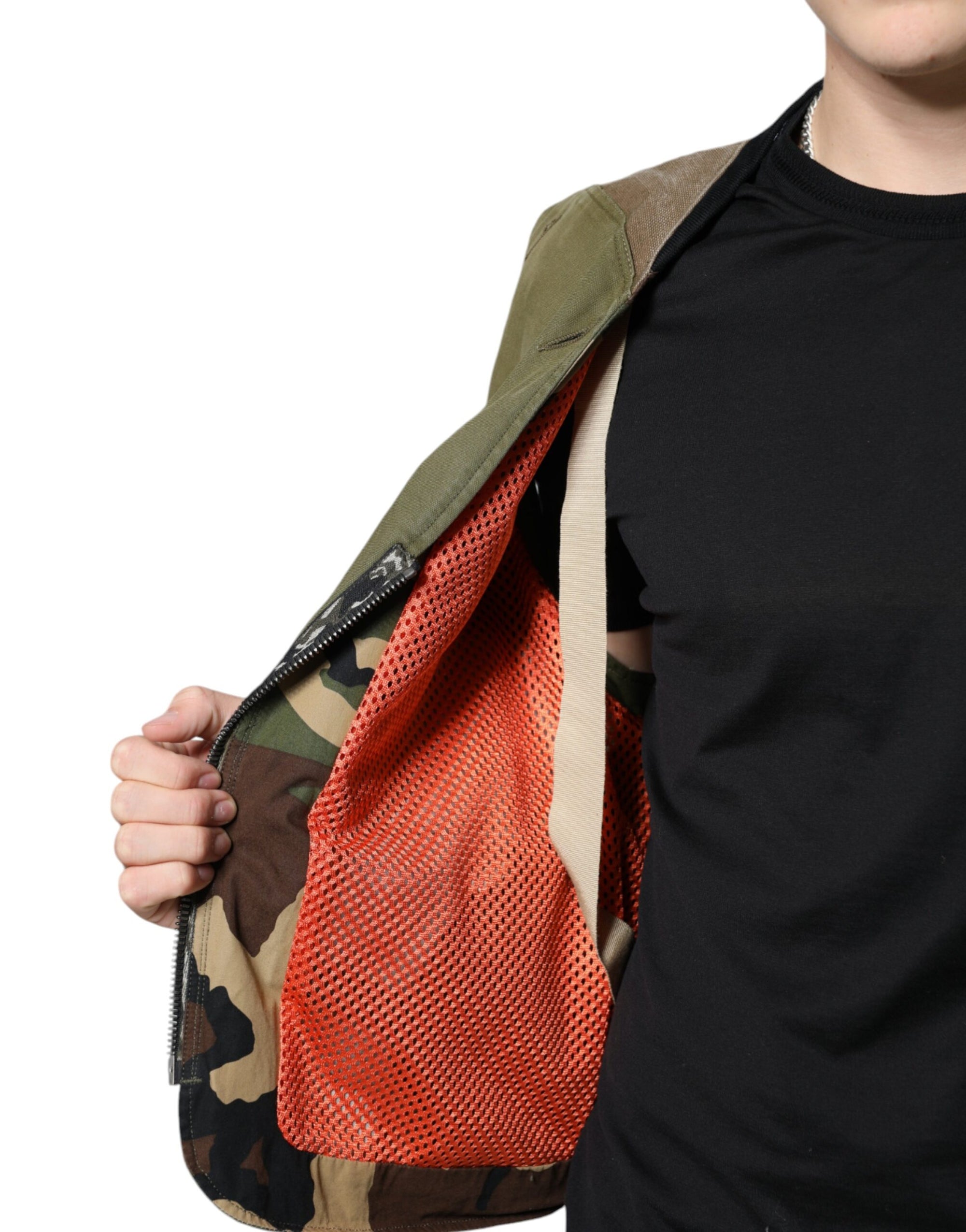 Dolce &amp; Gabbana Multicolor Patchwork Sleeveless Vest Jacket