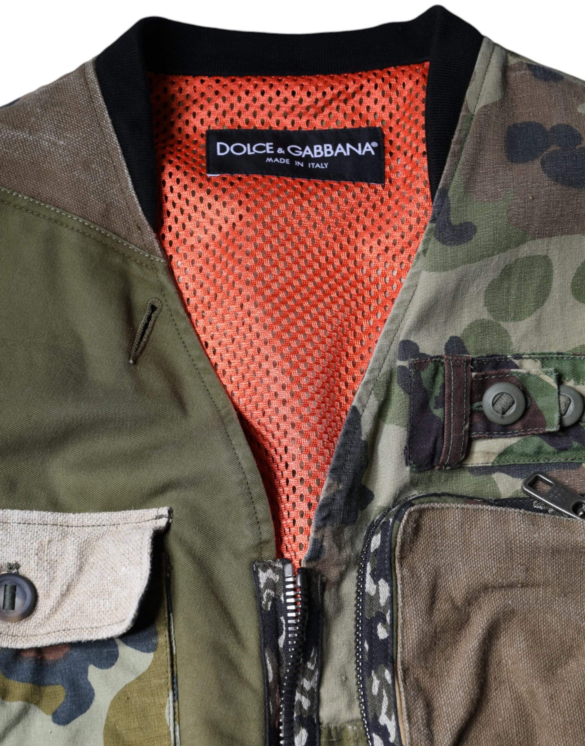Dolce &amp; Gabbana Multicolor Patchwork Sleeveless Vest Jacket