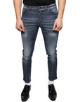 Dolce & Gabbana Dark Blue Washed Cotton Skinny Denim Jeans