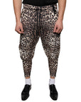 Dolce & Gabbana Brown Leopard Polyester Jogger Pants