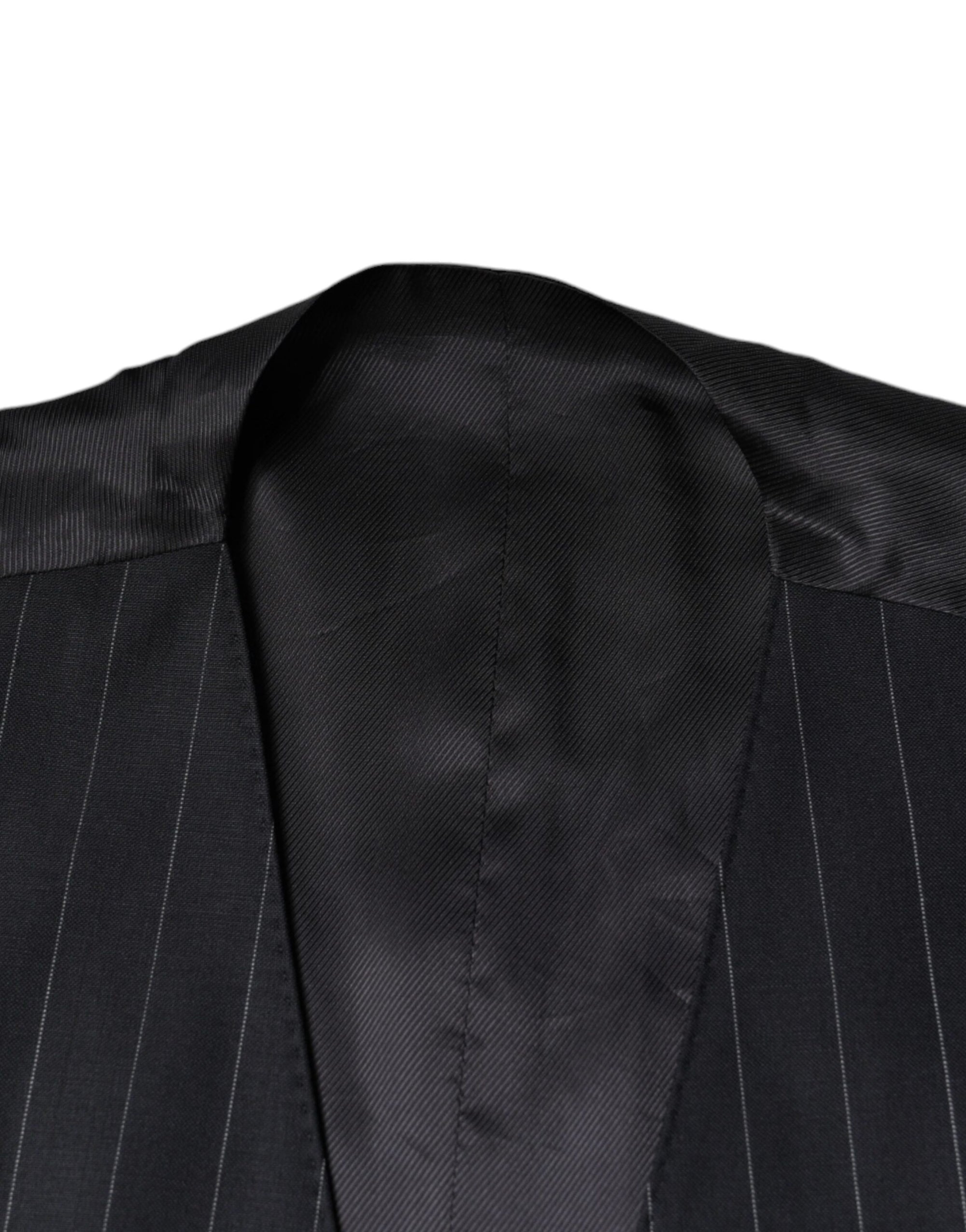 Dolce &amp; Gabbana Black Leather Waistcoat Dress Formal Vest