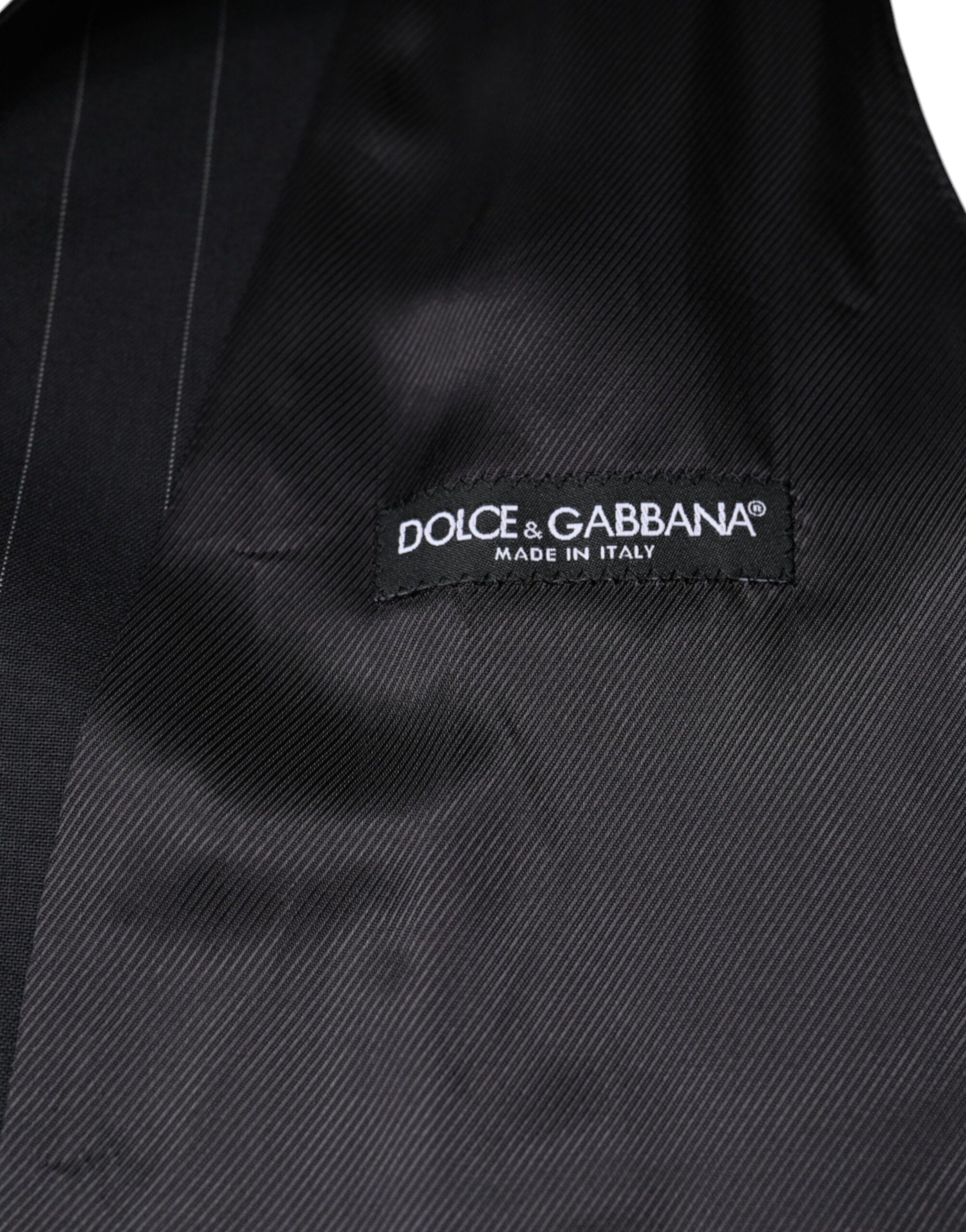 Dolce &amp; Gabbana Black Leather Waistcoat Dress Formal Vest