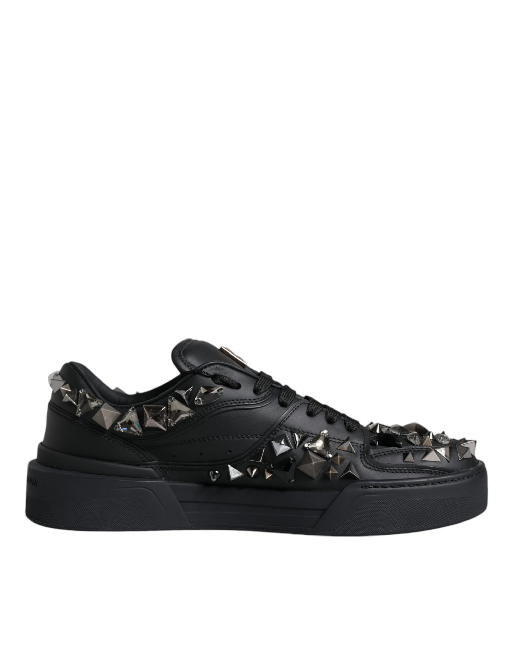 Dolce &amp; Gabbana Black Studded Low Top Men Sneakers Shoes