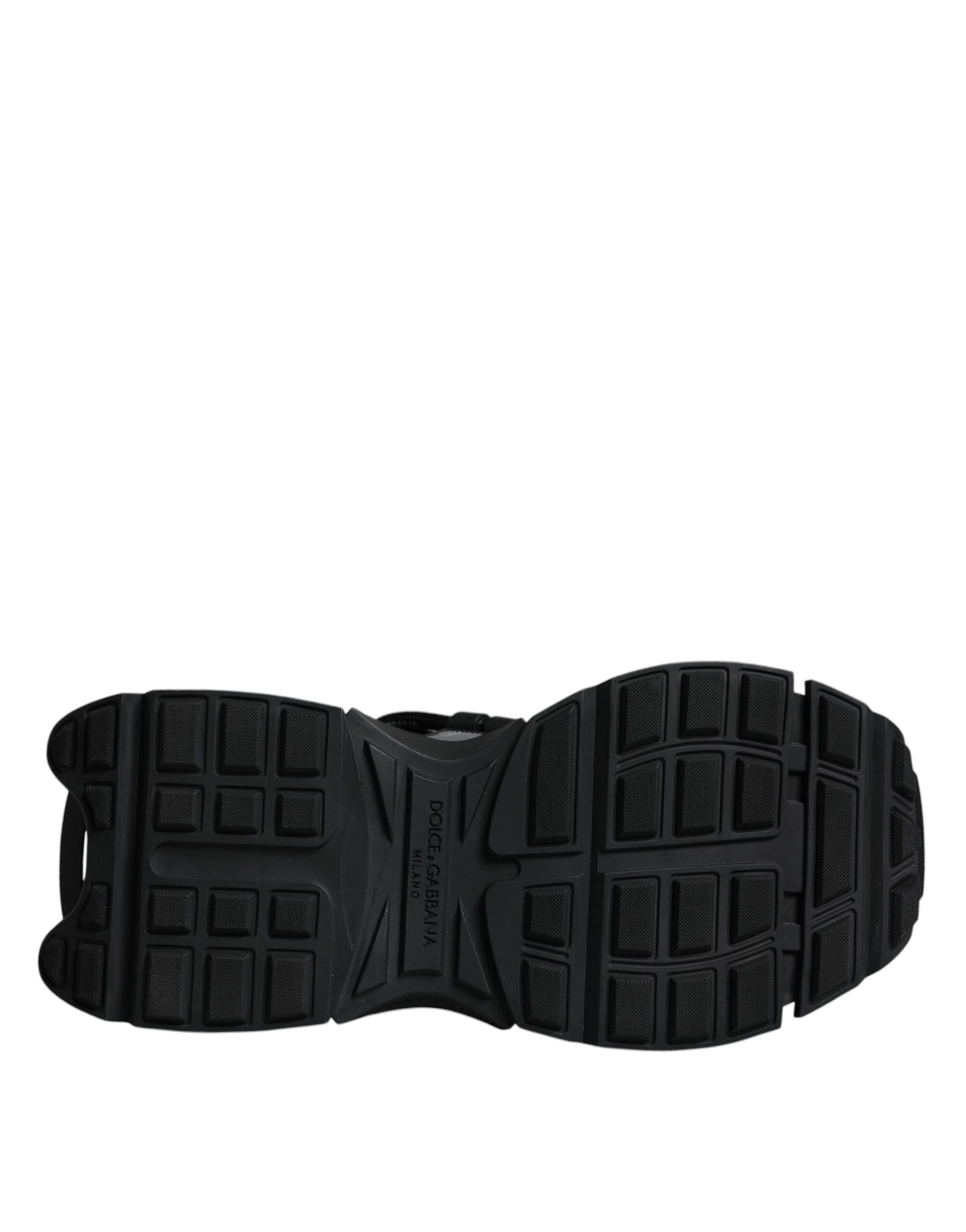 Dolce &amp; Gabbana Black Low Top Space Lace Up Sneakers Shoes