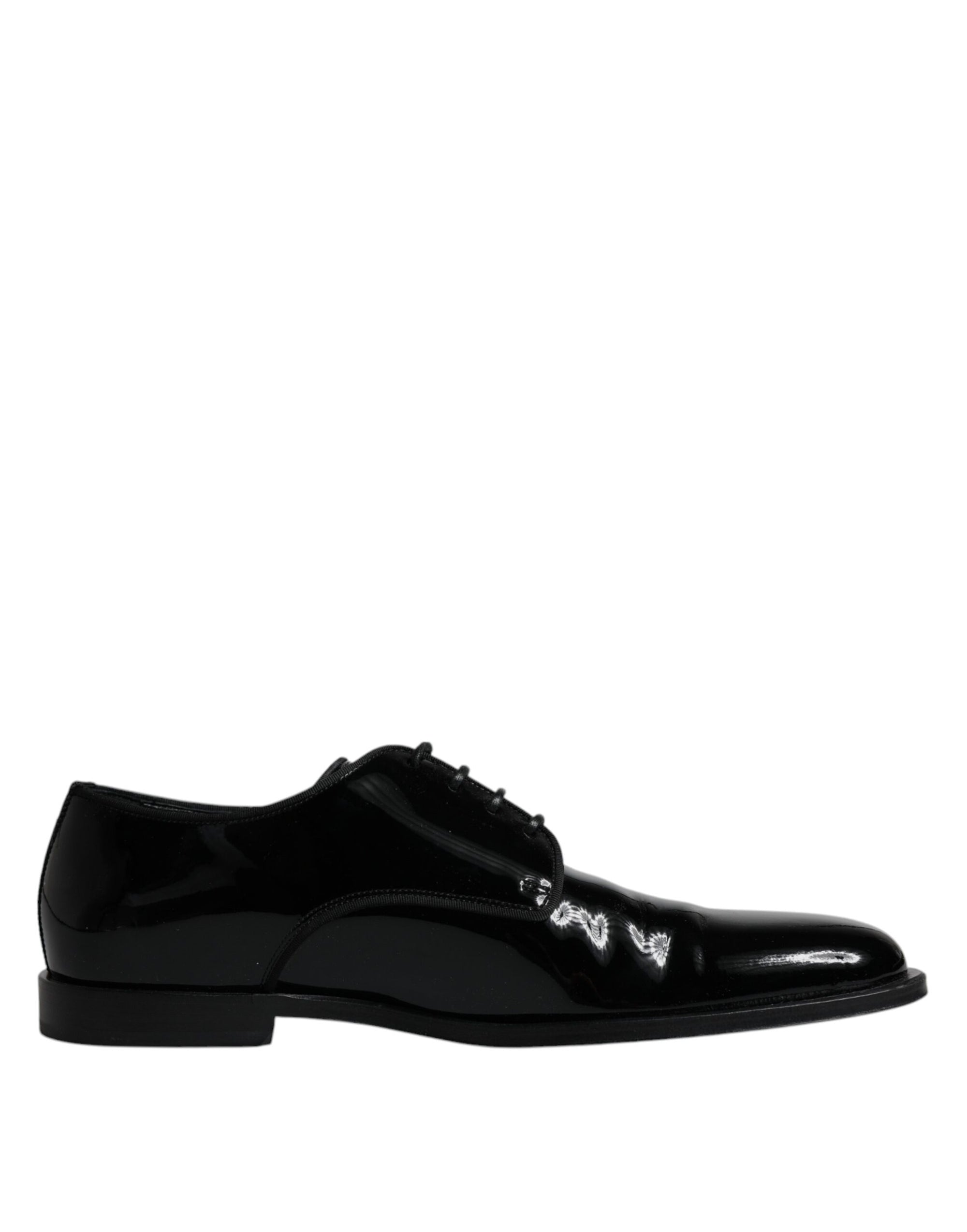 Dolce &amp; Gabbana Black Leather Lace Up Men Derby Formal Shoes