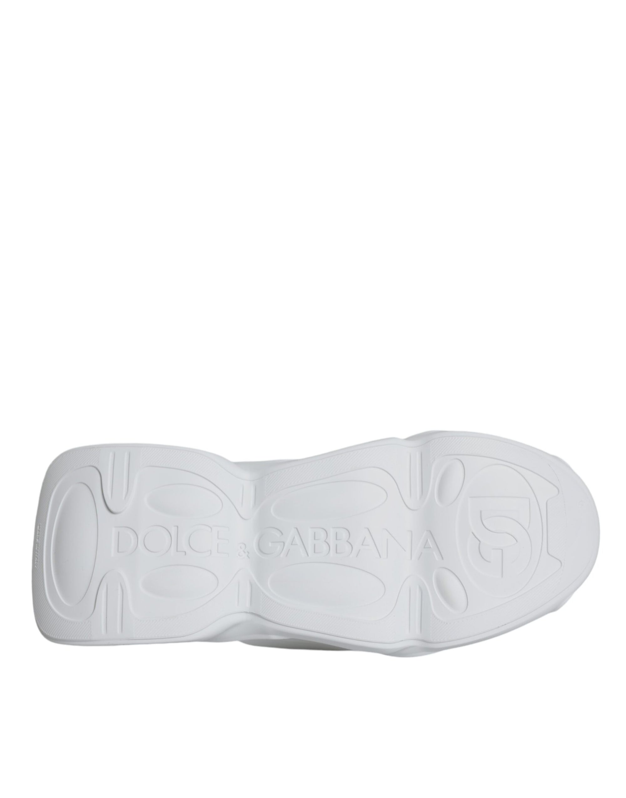 Dolce &amp; Gabbana White Padded Fabric Low Top Sneakers Shoes
