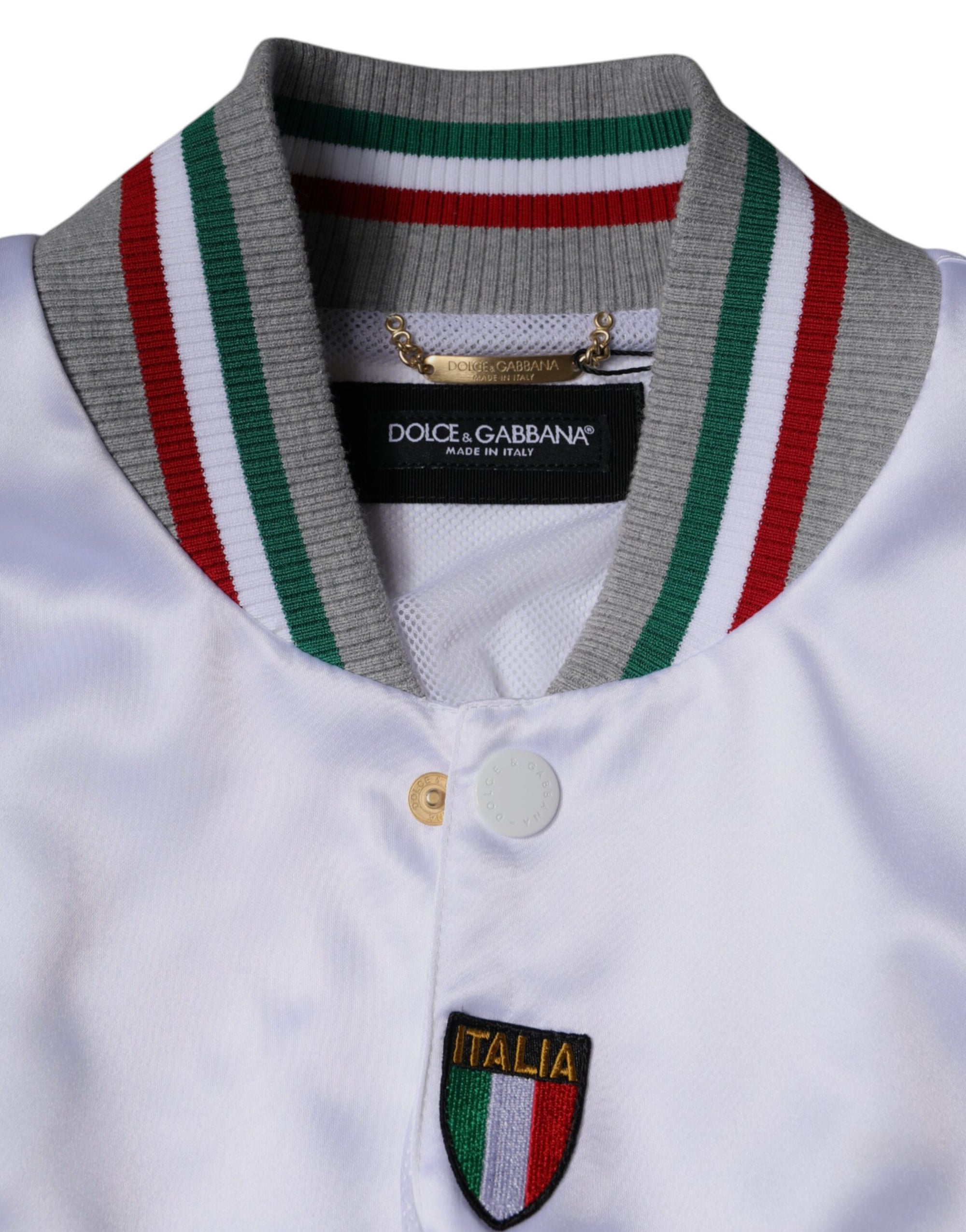 Dolce &amp; Gabbana Multicolor Italia Button Down Bomber Jacket