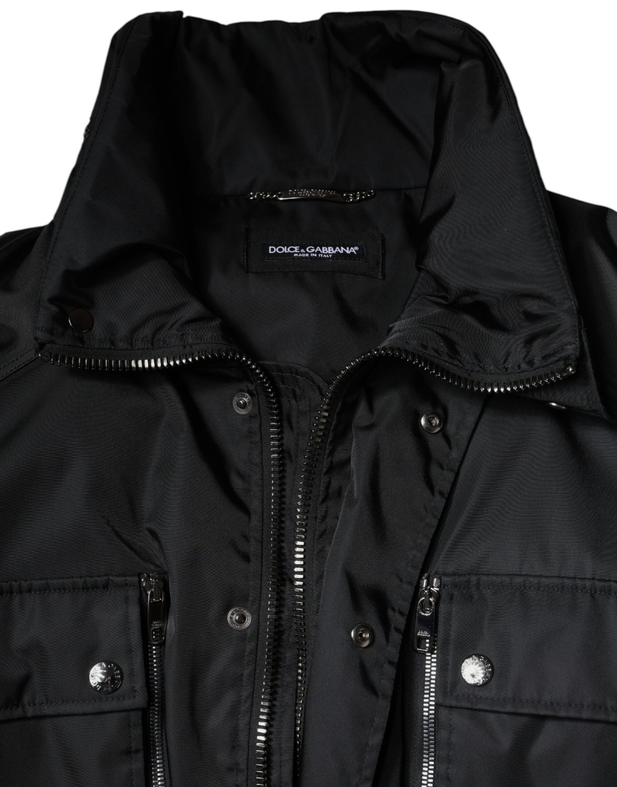 Dolce &amp; Gabbana Black Nylon Winter Men Parka Coat Jacket