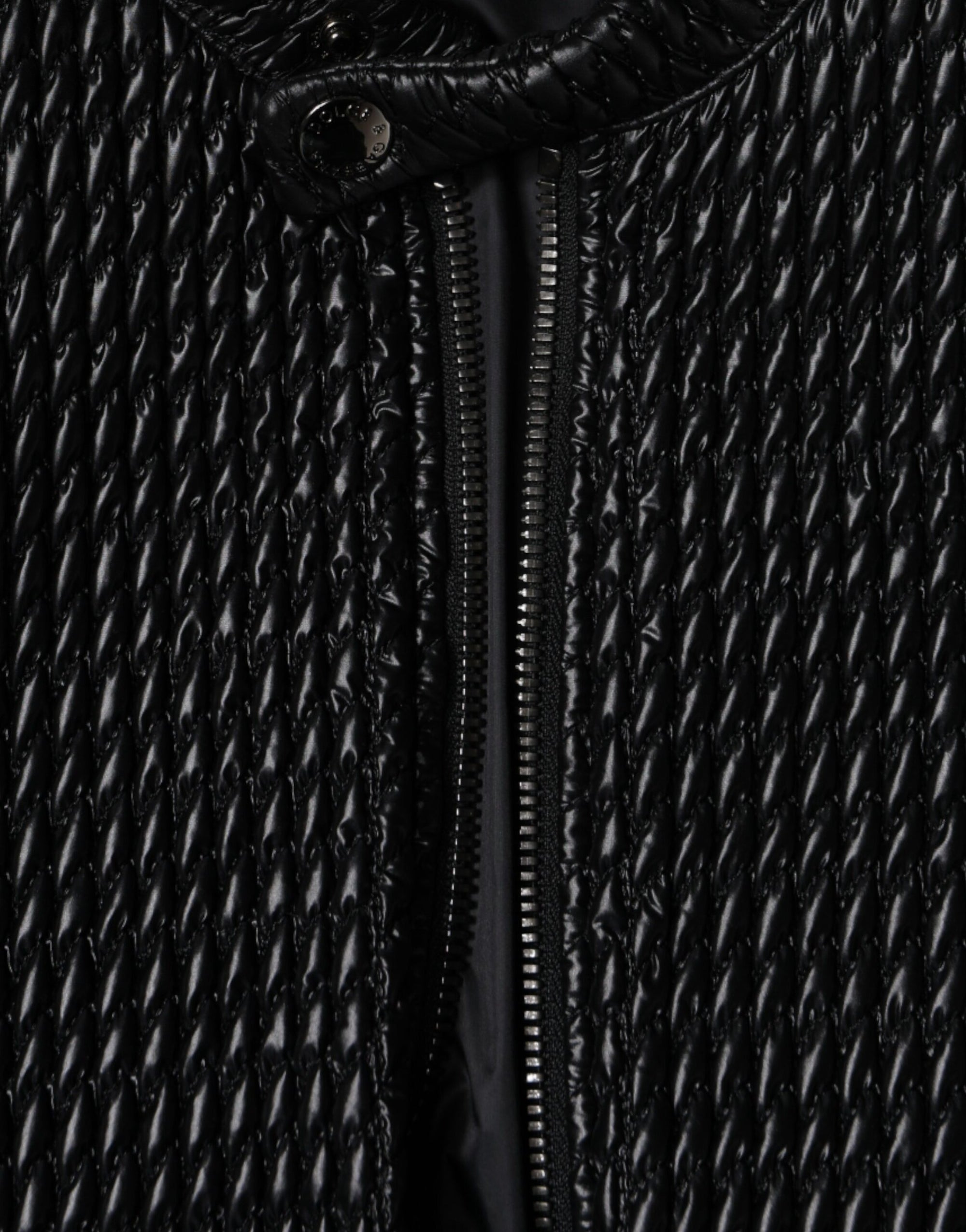 Dolce &amp; Gabbana Black Cotton Full Zip Men Bomber Jacket