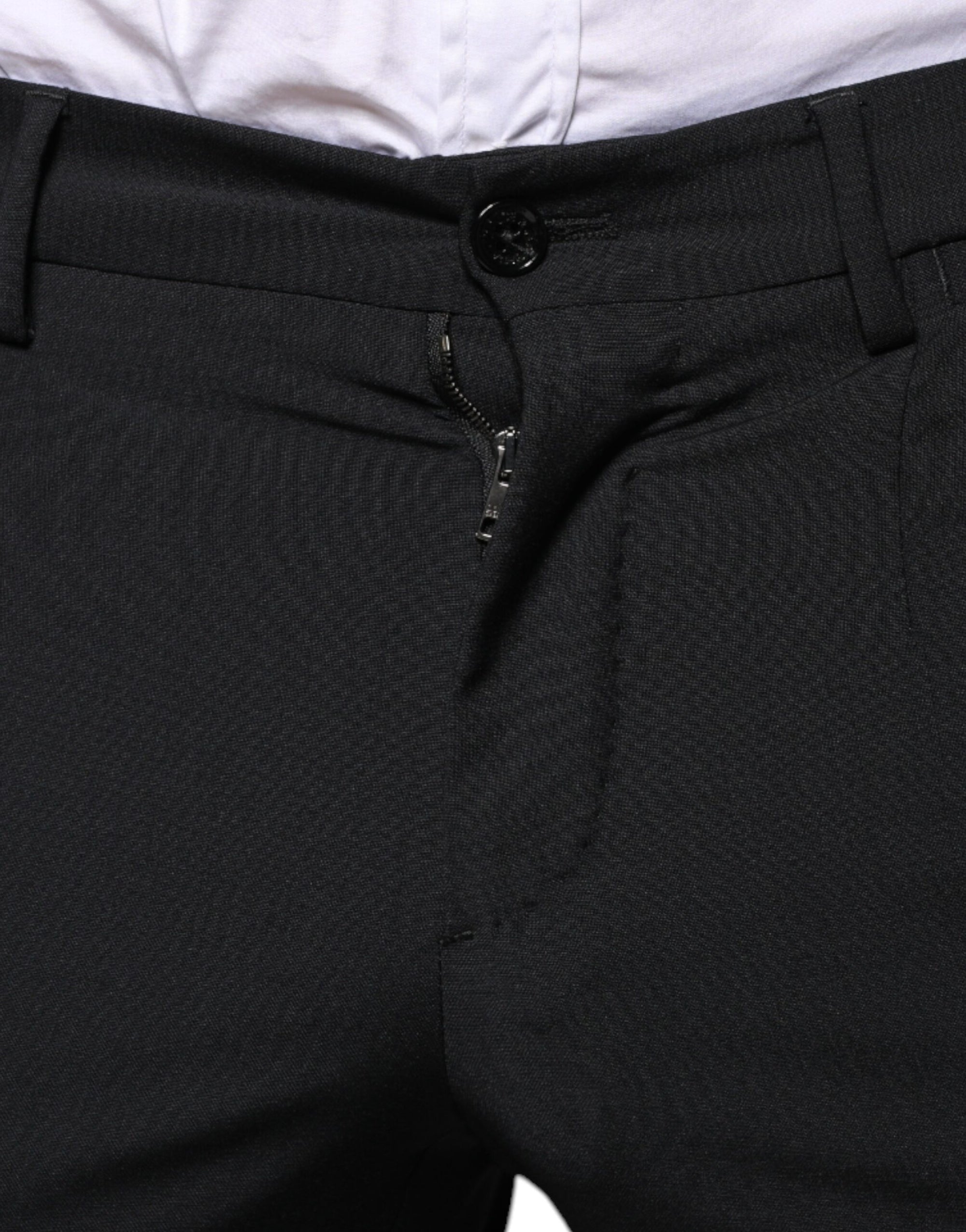 Dolce &amp; Gabbana Black Wool 3 Piece Slim Fit Formal Men Suit