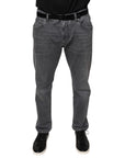 Dolce & Gabbana Dark Gray Cotton Stretch Skinny Denim Jeans