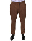 Dolce & Gabbana Brown Stripes Skinny Men Dress Pants