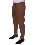 Dolce & Gabbana Brown Stripes Skinny Men Dress Pants