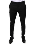Dolce & Gabbana Black Wool Skinny Formal Dress Pants