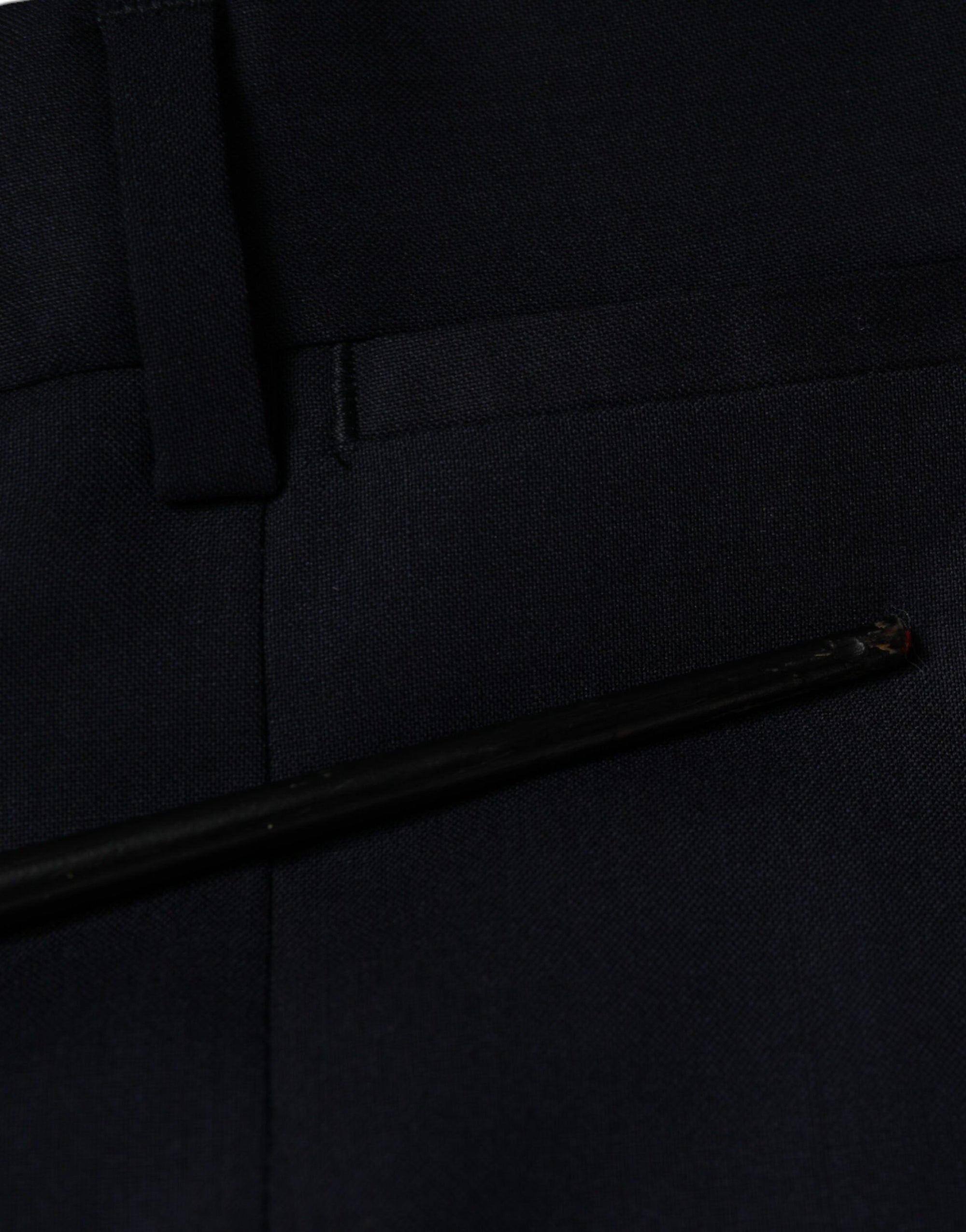 Dolce &amp; Gabbana Blue Wool Skinny Formal Dress Pants
