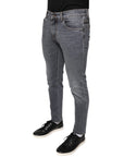 Dolce & Gabbana Dark Gray Cotton Stretch Skinny Denim Jeans