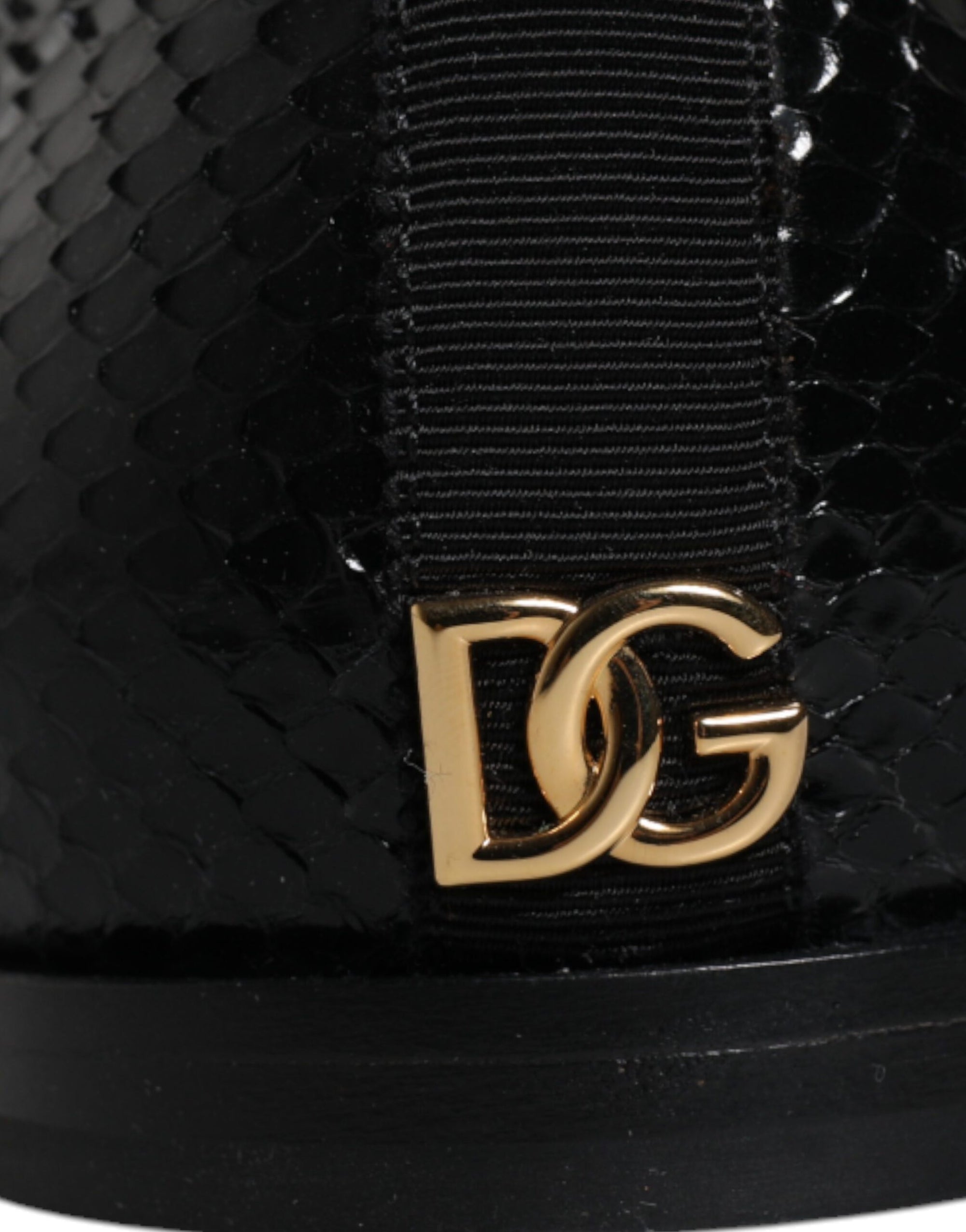 Dolce &amp; Gabbana Black Exotic Leather Loafers Men Dress Shoes