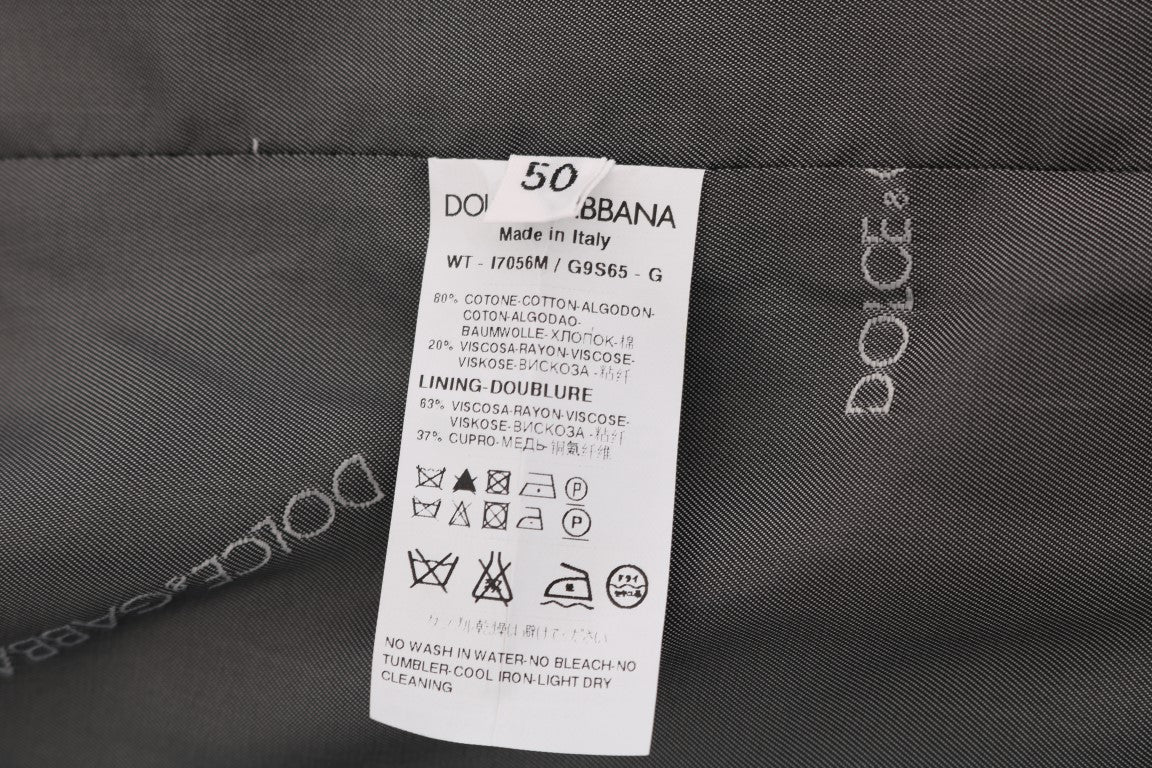 Dolce &amp; Gabbana Elegant Striped Gray Waistcoat Vest