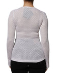Dolce & Gabbana White Silk Button Down Cardigan Sweater