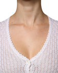 Dolce & Gabbana White Silk Button Down Cardigan Sweater