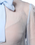 Dolce & Gabbana Blue Long Sleeve Button Down Blouse Top
