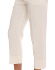 Dolce & Gabbana Elegant White Capri Pants - Cotton & Silk Blend