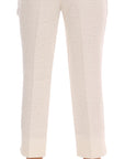 Dolce & Gabbana Elegant White Capri Pants - Cotton & Silk Blend