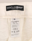Dolce & Gabbana Elegant White Capri Pants - Cotton & Silk Blend
