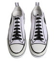Dolce & Gabbana White Logo Canvas Low Top Men Sneakers Shoes