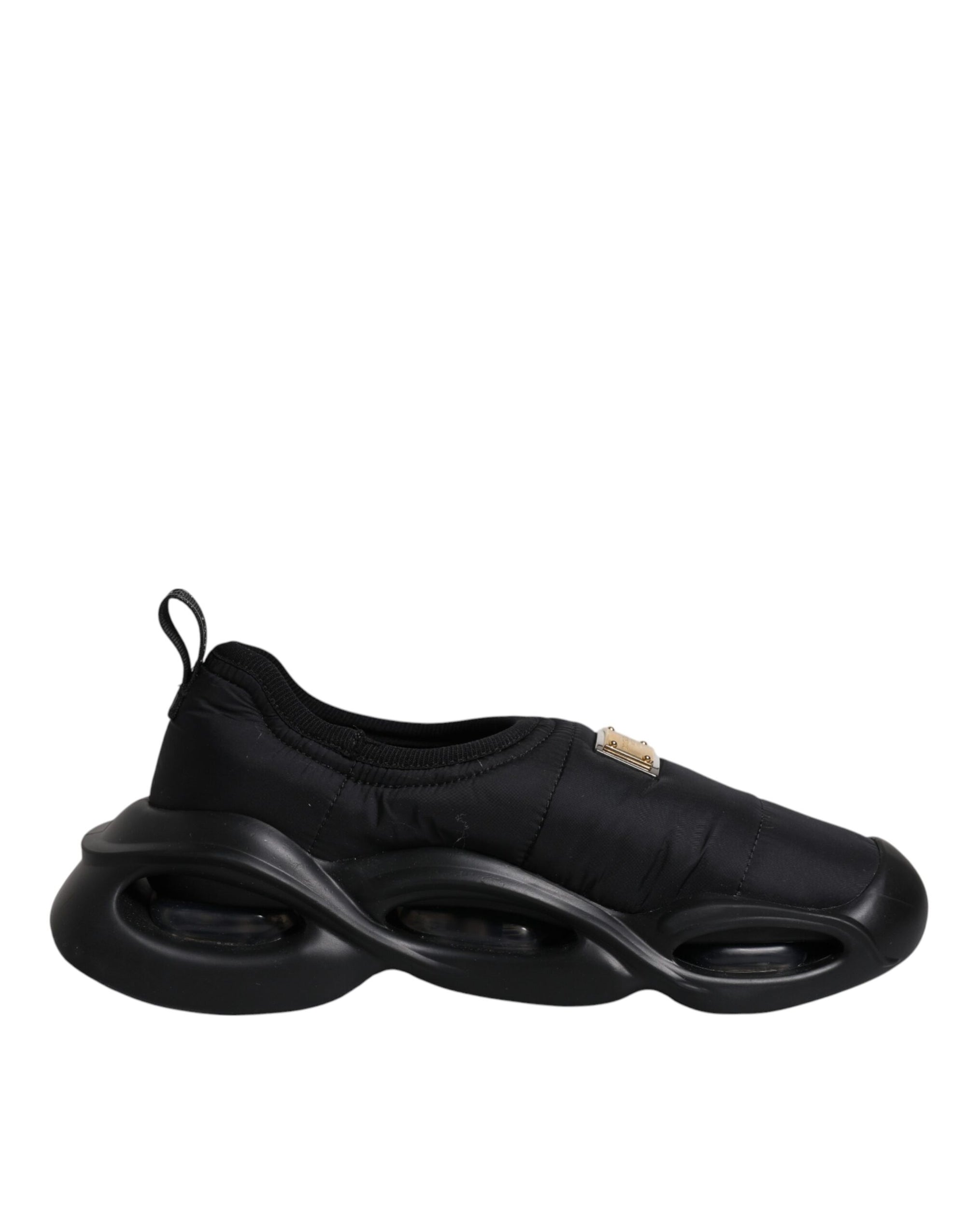 Dolce &amp; Gabbana Black Slip On Wave Low Top Men Sneakers Shoes