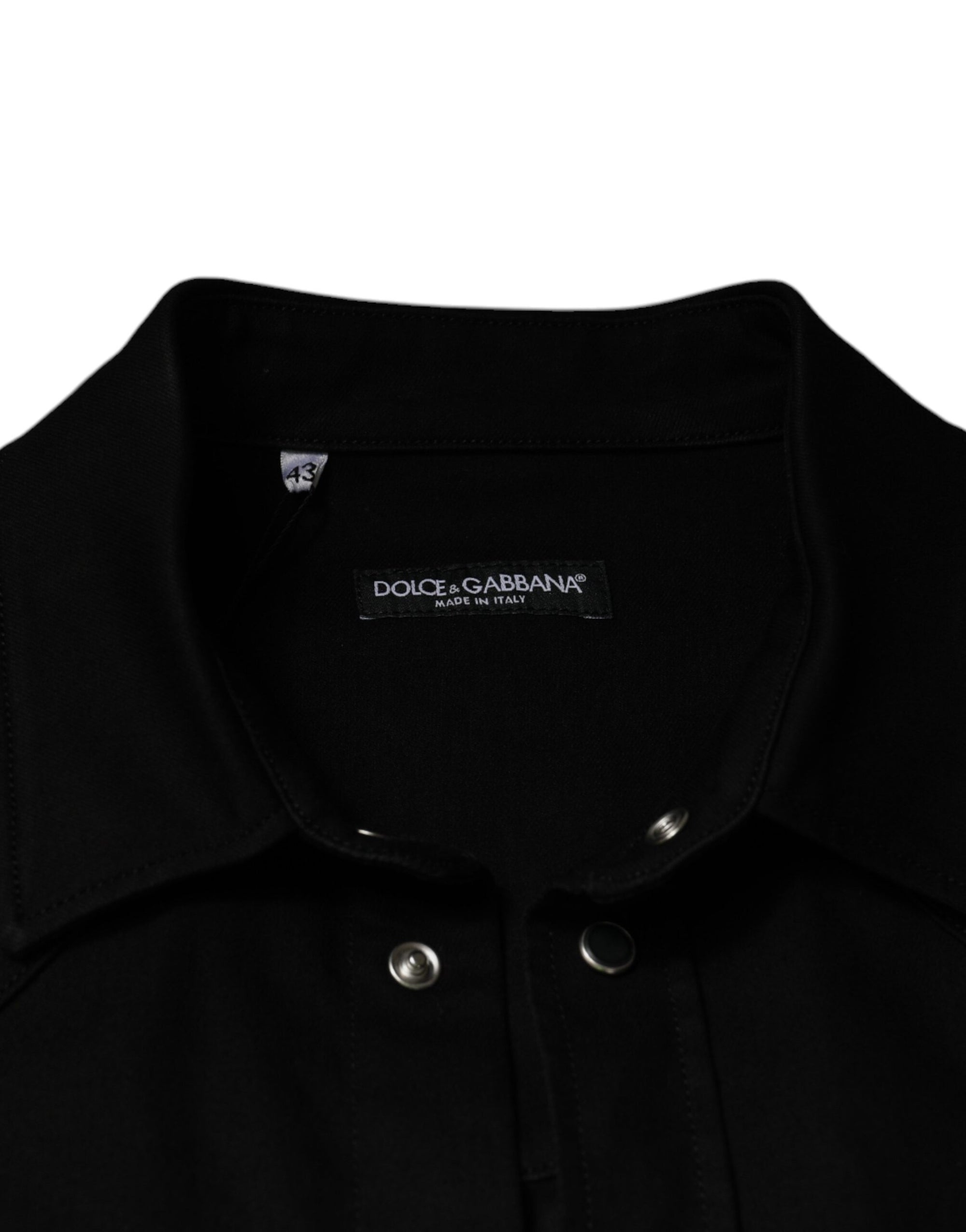 Dolce &amp; Gabbana Black Cotton Collared Button Down Shirt