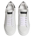 Dolce & Gabbana White Black Portofino Low Top Sneakers Shoes