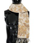 Dolce & Gabbana Elegant Beige Gold Jacquard Stole Scarf
