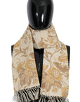 Dolce & Gabbana Elegant Beige Gold Jacquard Stole Scarf