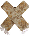 Dolce & Gabbana Elegant Beige Gold Jacquard Stole Scarf