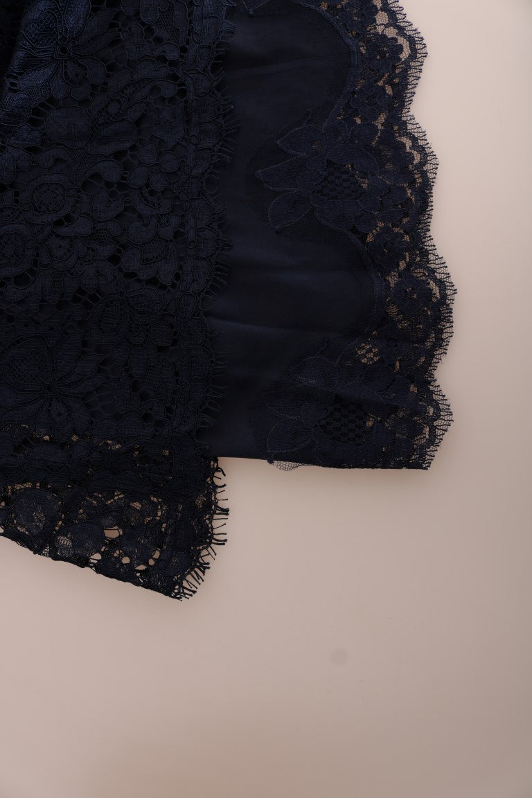Dolce &amp; Gabbana Elegant Floral Lace A-Line Dress