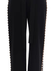Dolce & Gabbana Elegant High-Waist Ankle Pants with Gold Detailing