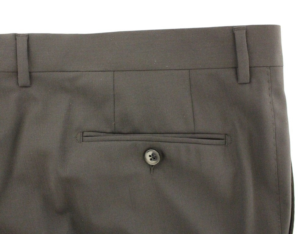 Dolce &amp; Gabbana Elegant Pleated Black Wool Trousers
