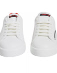 Dolce & Gabbana White Red Portofino Low Top Sneakers Shoes