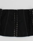 Dolce & Gabbana Elegant Black Floral Brocade Corset Belt